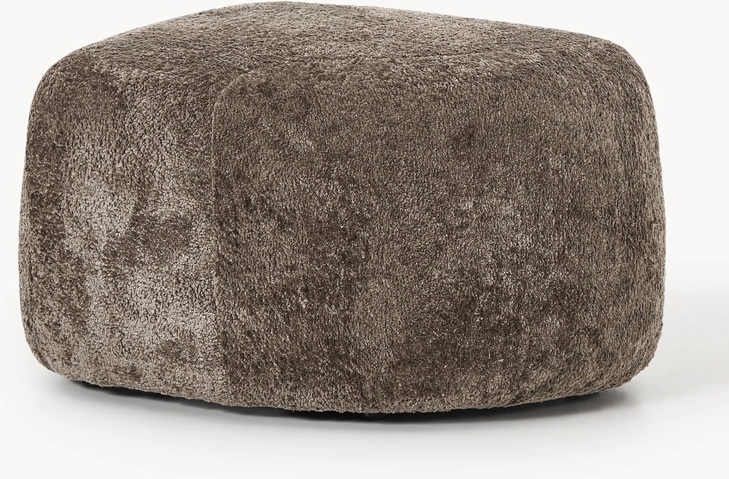 Pufe oval em teddy-bouclé Wolke