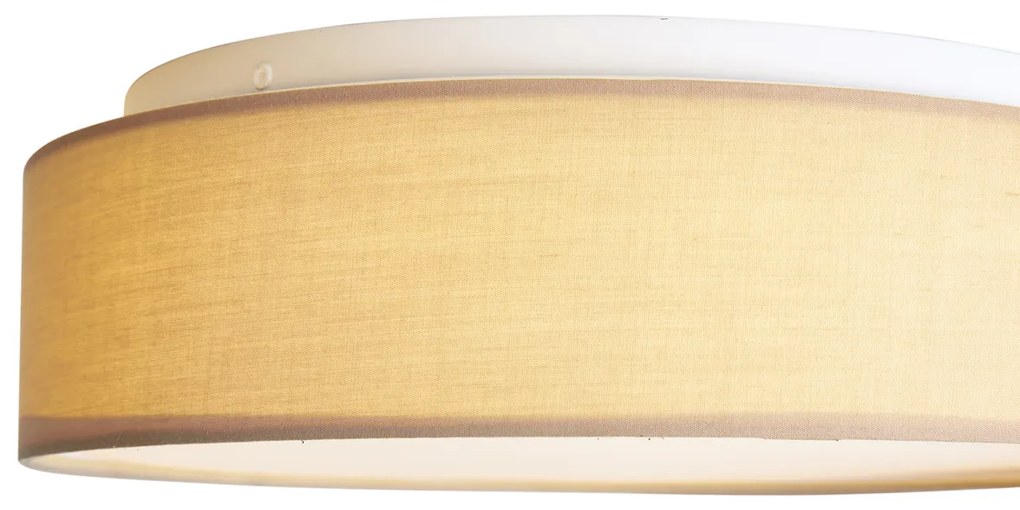 Candeeiro de Teto Inteligente Bege 35cm incl. LED e Controlo Remoto - Flat Drum