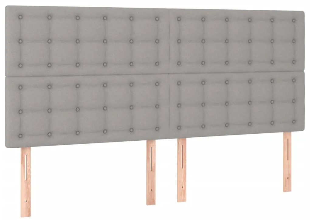 Estrutura de cama sem colchão 160x200 cm tecido cinzento-claro
