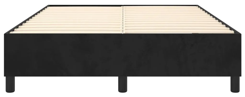 Estrutura de cama sem colchão 140x190 cm veludo preto