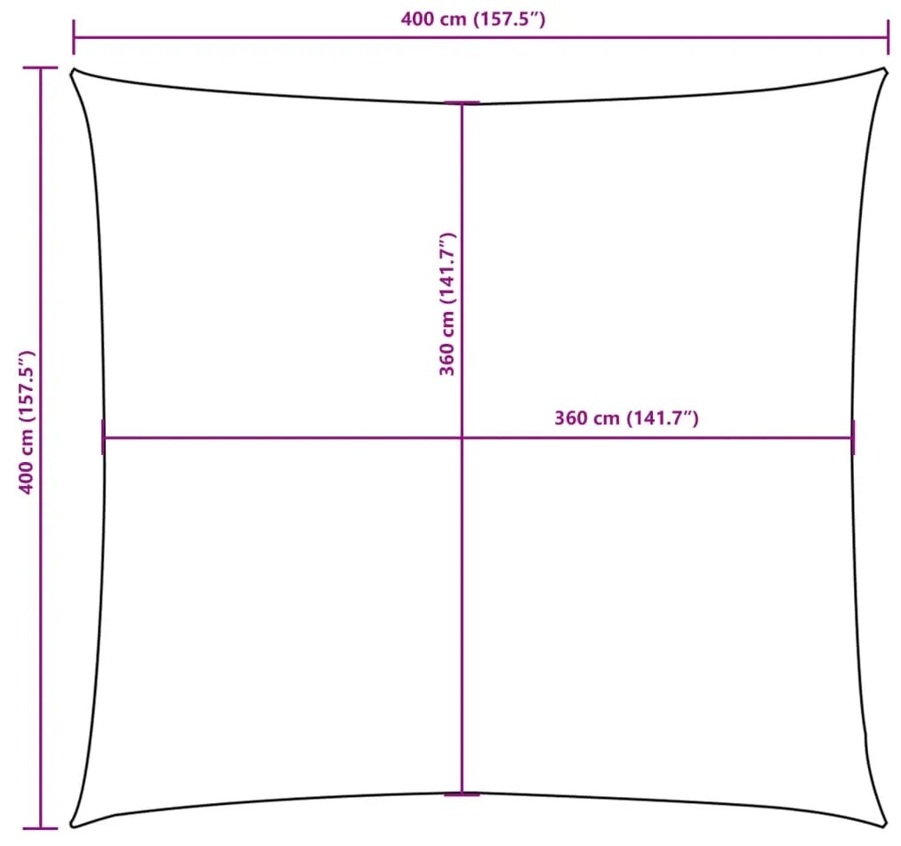 Guarda-sol tecido Oxford quadrado 4x4 m creme