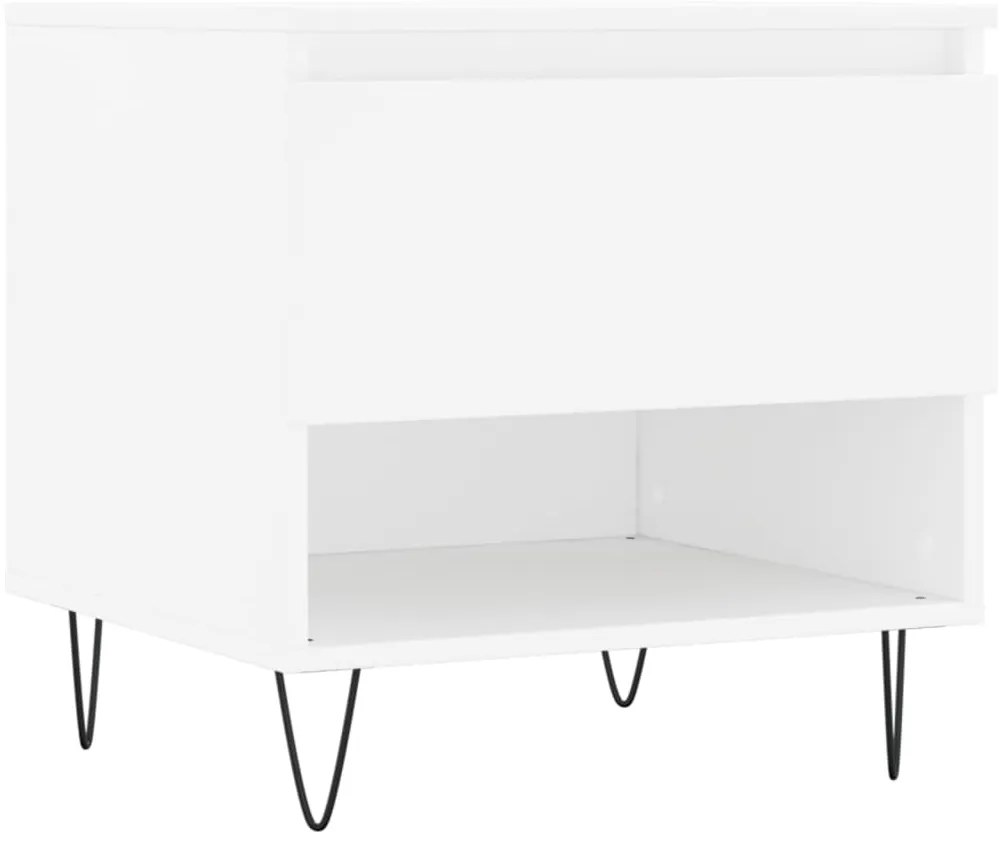Mesas de centro 2 pcs 50x46x50 cm derivados de madeira branco