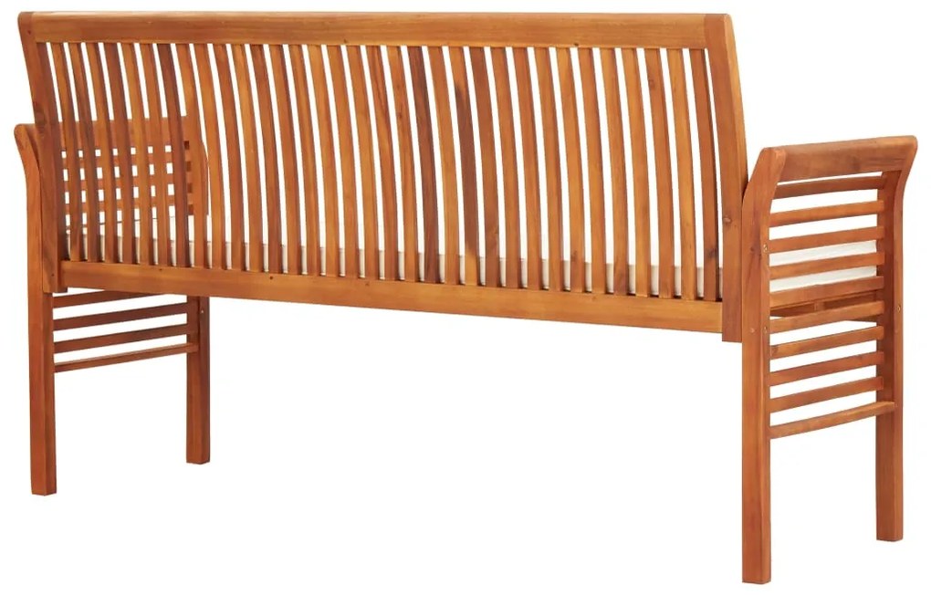 Banco de jardim 3 lugares c/ almofadão 150 cm acácia maciça