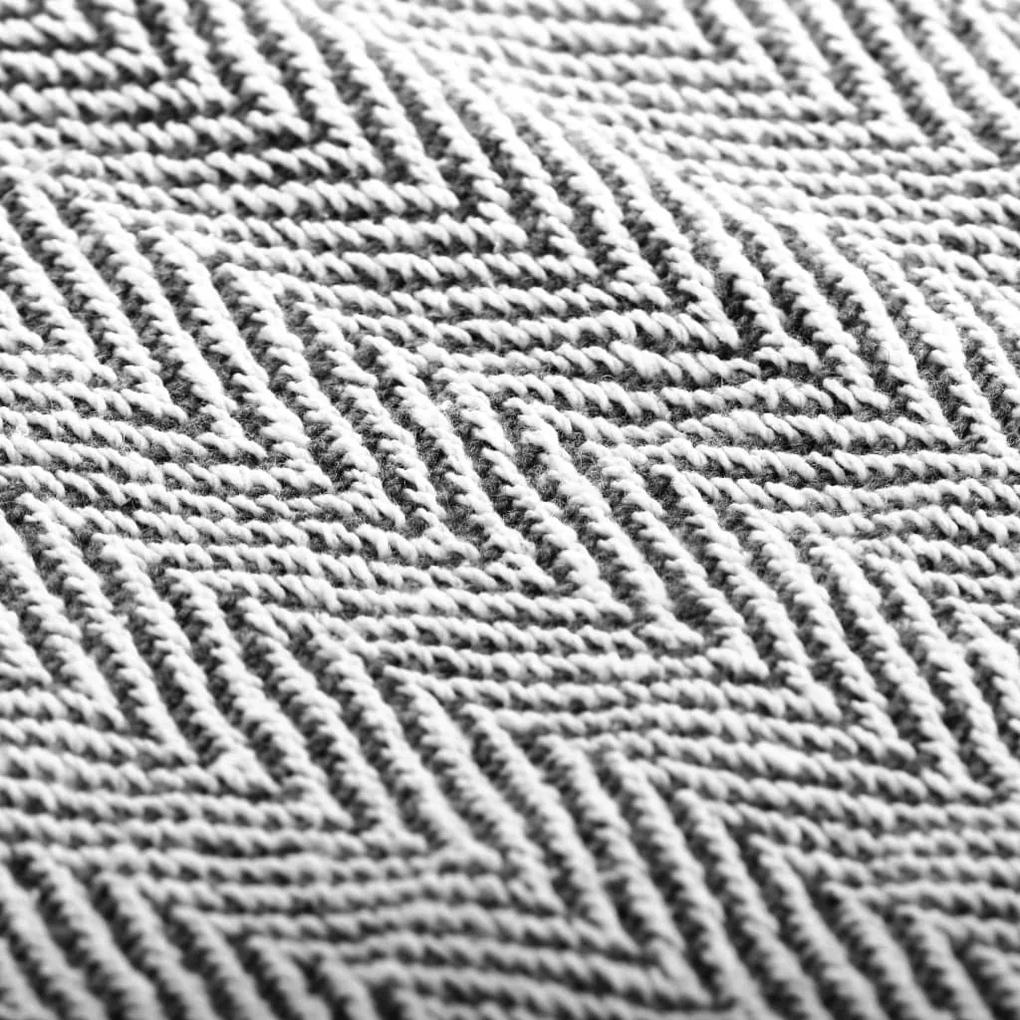 Manta em algodão 125x150 cm padrão espinha azul-marinho