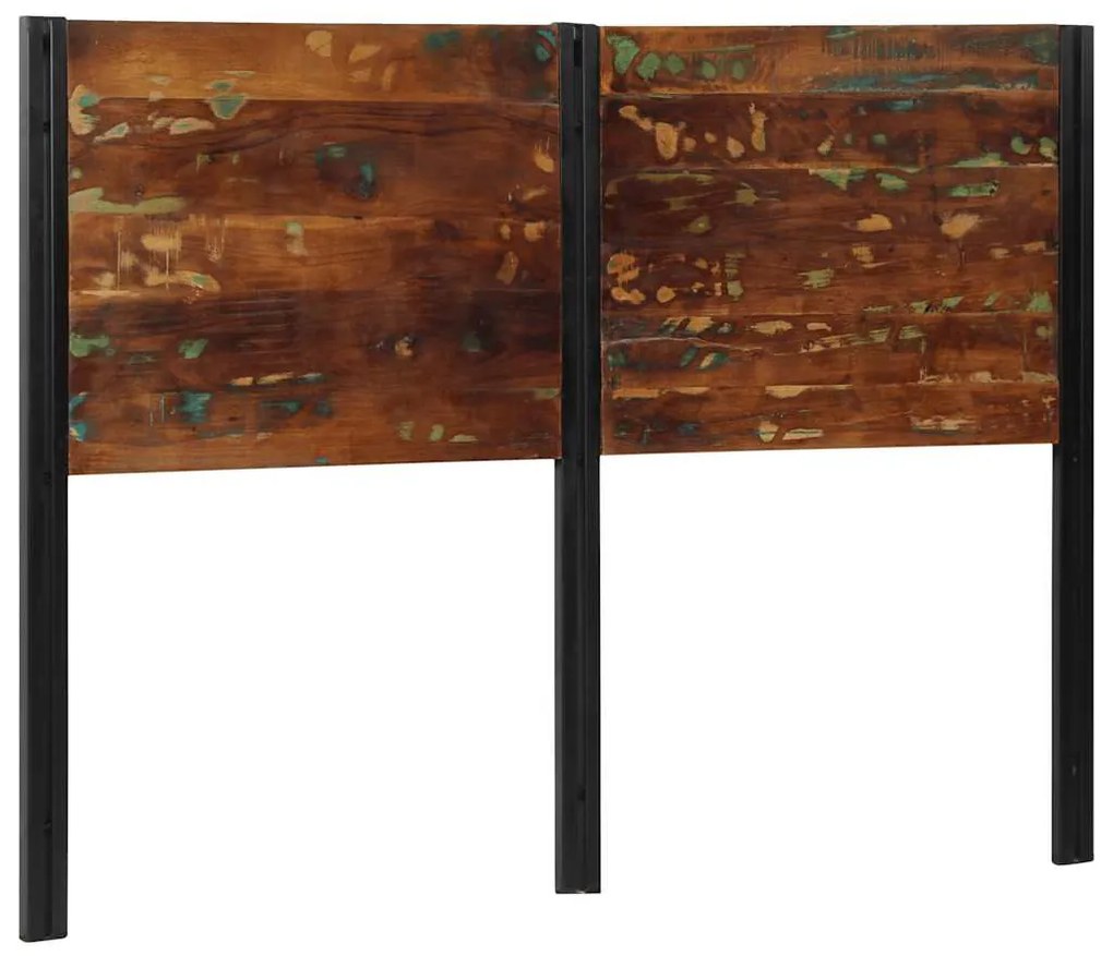 Cabeceira de cama 140 cm madeira recuperada maciça/ferro