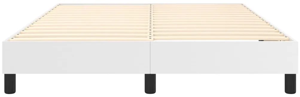 Estrutura de cama 140x190 cm couro artificial branco