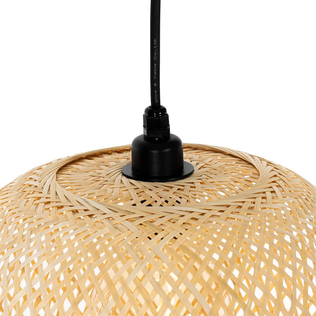 Candeeiro de teto exterior oriental em bambu 3 luzes IP44 - Rafael Oriental