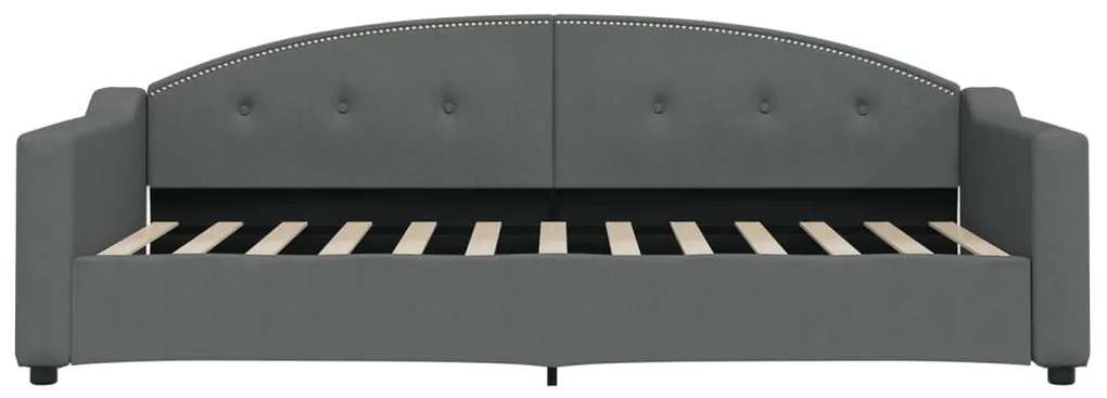 Sofá-cama 90x200 cm tecido cinzento-escuro