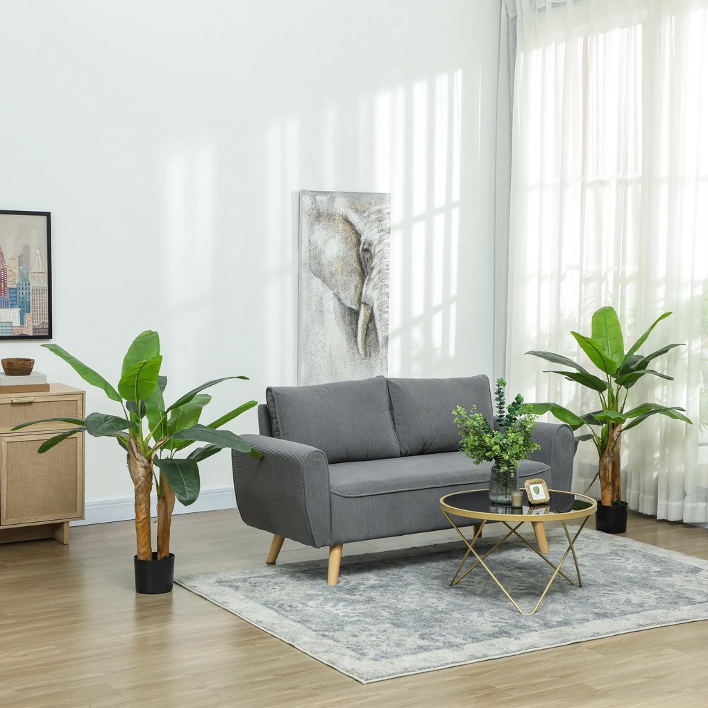 Conjunto de 2 plantas artificiais de interior de 120 cm, bananeiras em vaso, para decoração de casa