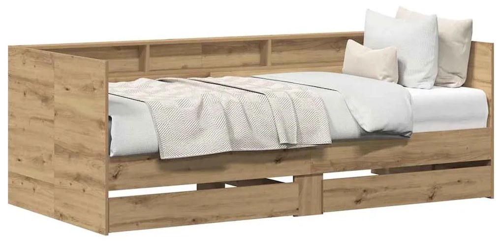 Sofá-cama com Gavetas Carvalho Artesanal Madeira engenheirada