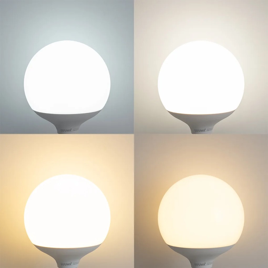 Conjunto de 5 Lâmpadas LED Inteligentes E27 G120 Mate RGBW 9W 806 lm 2700-6500K