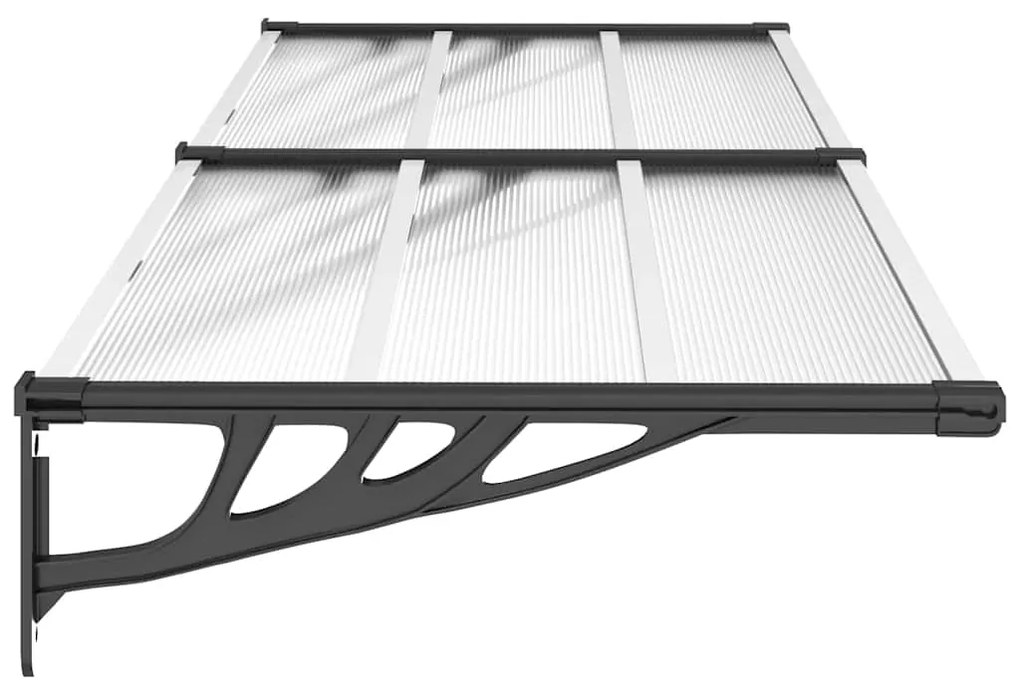Toldo para porta 239x90 cm policarbonato preto/transparente