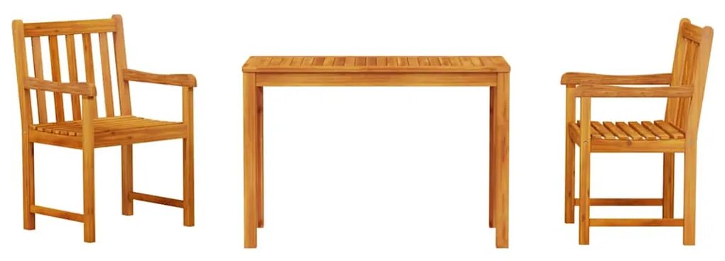 Conjunto de Jantar 3 pcs Madeira Natural 100-200 cm