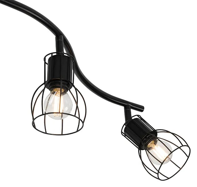 Candeeiro de teto moderno preto 145 cm 6 luzes - Botu