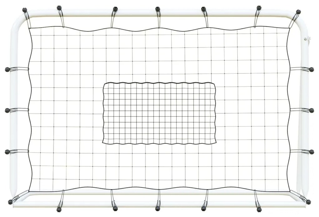 Baliza de futebol com rede 184x61x123 cm aço/PE branco/preto