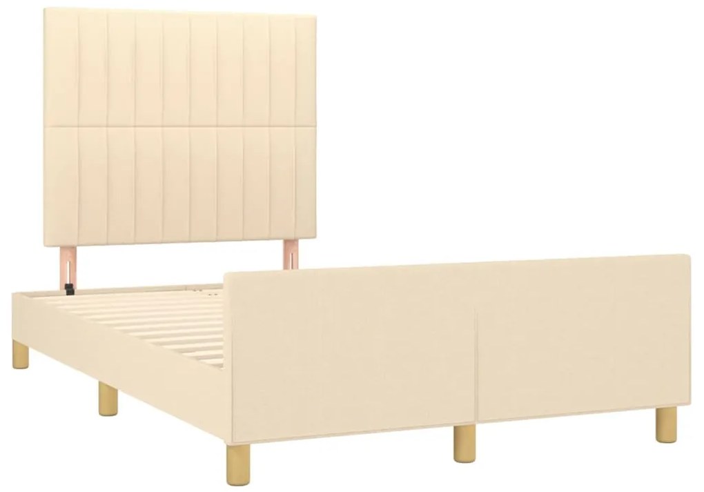 Estrutura de cama sem colchão 120x200 cm tecido cor creme
