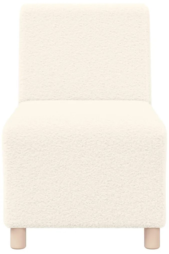 Poltrona sem braços 55 cm tecido encaracolado tipo lã creme
