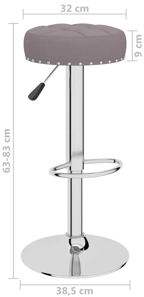 Bancos de bar 2 pcs tecido cinzento-acastanhado