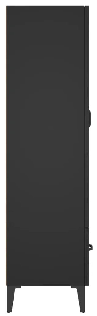 Armário alto 70x31x115 cm derivados de madeira preto