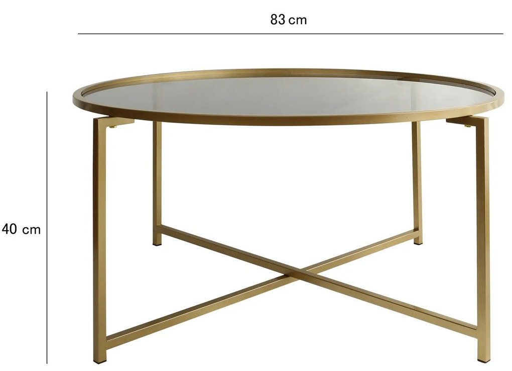 Mesa de Café Gold Sun - Dourado Fumado - 83x40x83 cm