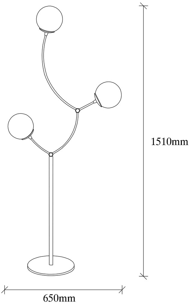 Candeeiro de Pé Kromozom – Preto e Branco – 65 x 30 cm