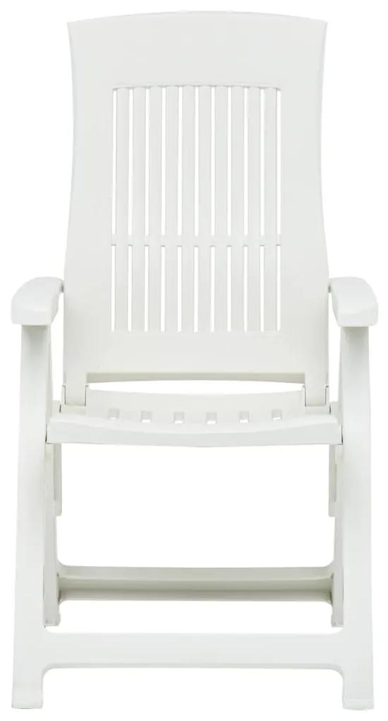 Cadeiras de jardim reclináveis 2 pcs plástico branco