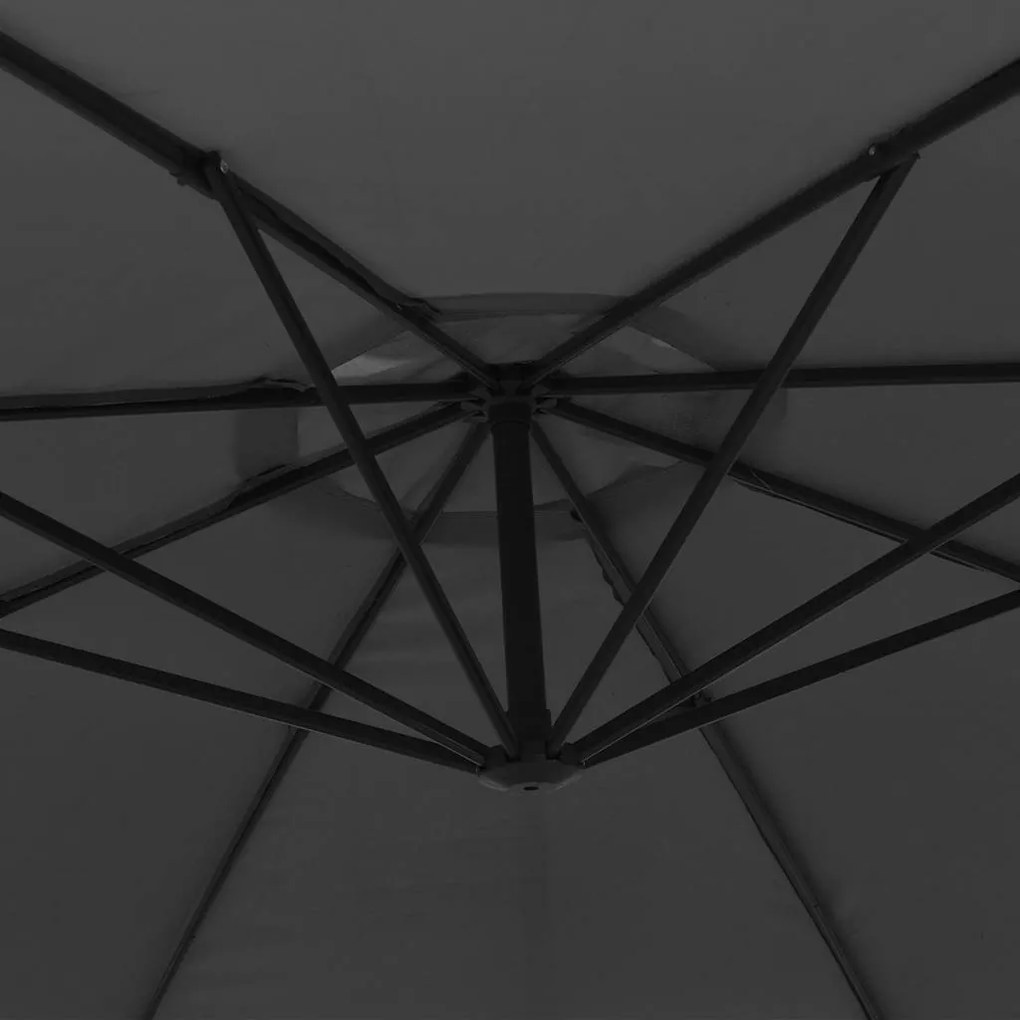 Guarda-sol cantilever com poste de alumínio 350 cm antracite