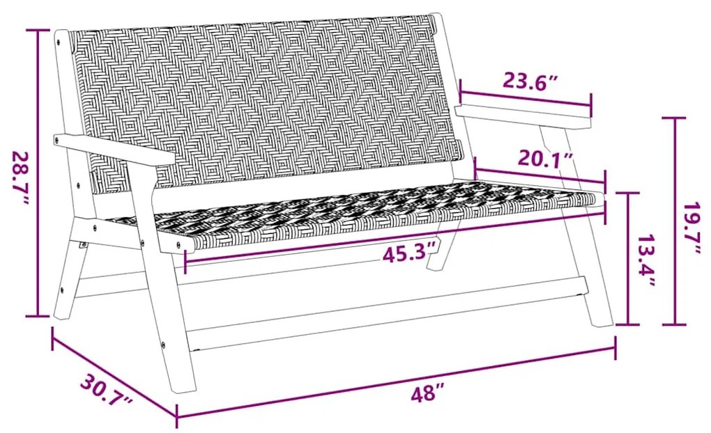 Cadeiras de Jardim com Mesa, Conjunto de 3 Peças, Preto e Branco, Made