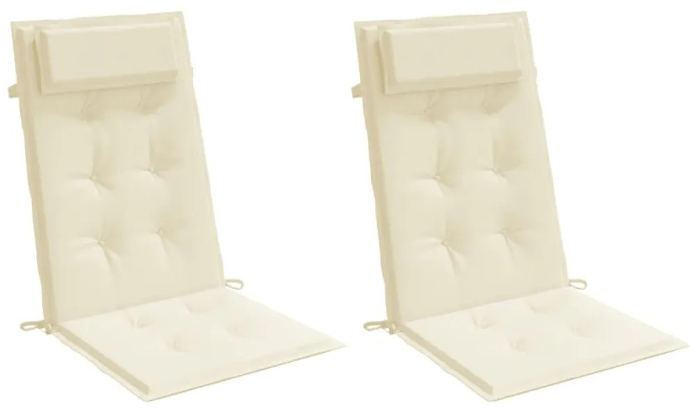 Almofadões p/ cadeira encosto alto 2pcs tecido oxford cor creme