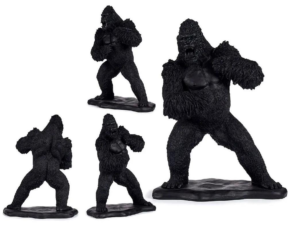 Figura Decorativa Gorila Preto Resina (25,5 x 56,5 x 43,5 cm)