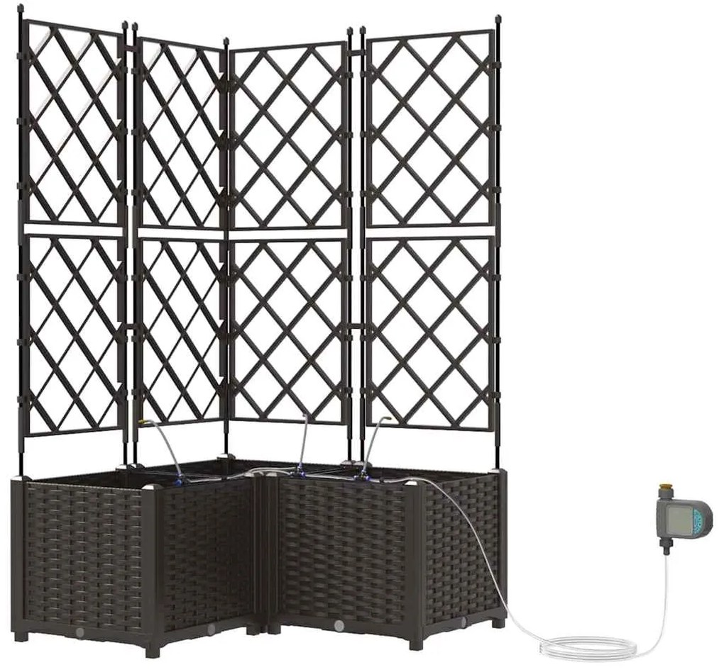 Jardineiras de Jardim 1 pc Castanho 80 x 80 x 142 cm Plástico
