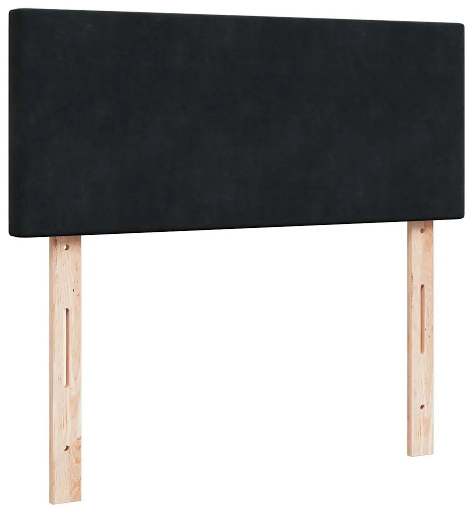 Estrutura de cama otomana com colchão 120x200 cm veludo preto