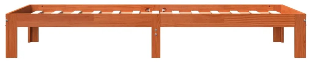 Cama sem colchão 75x190 cm madeira de pinho maciça castanho-mel