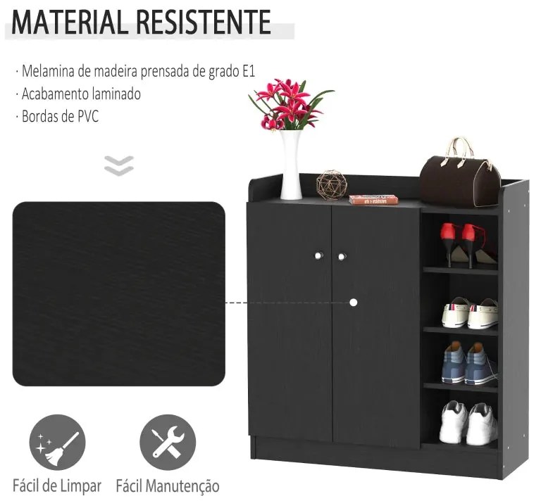 Aparador Snow de 83 cm - Preto - Design Escandinavo