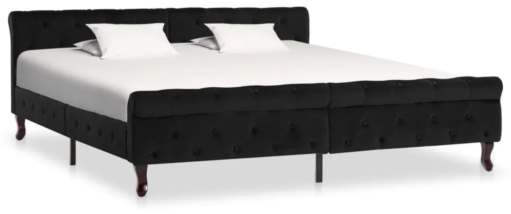 Estrutura de cama 180x200 cm veludo preto