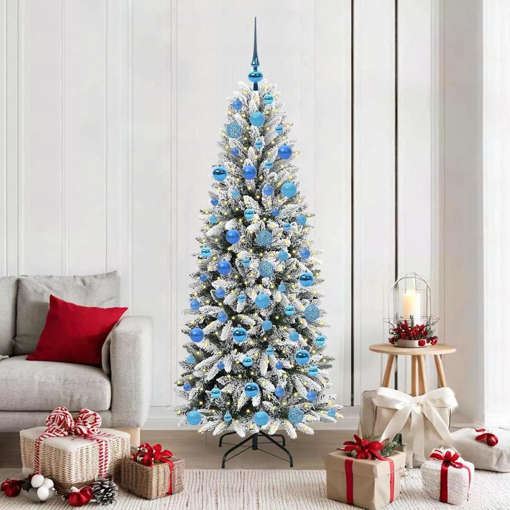 vidaXL Árvore de Natal Artificial com 300 LEDs Branco 180 cm