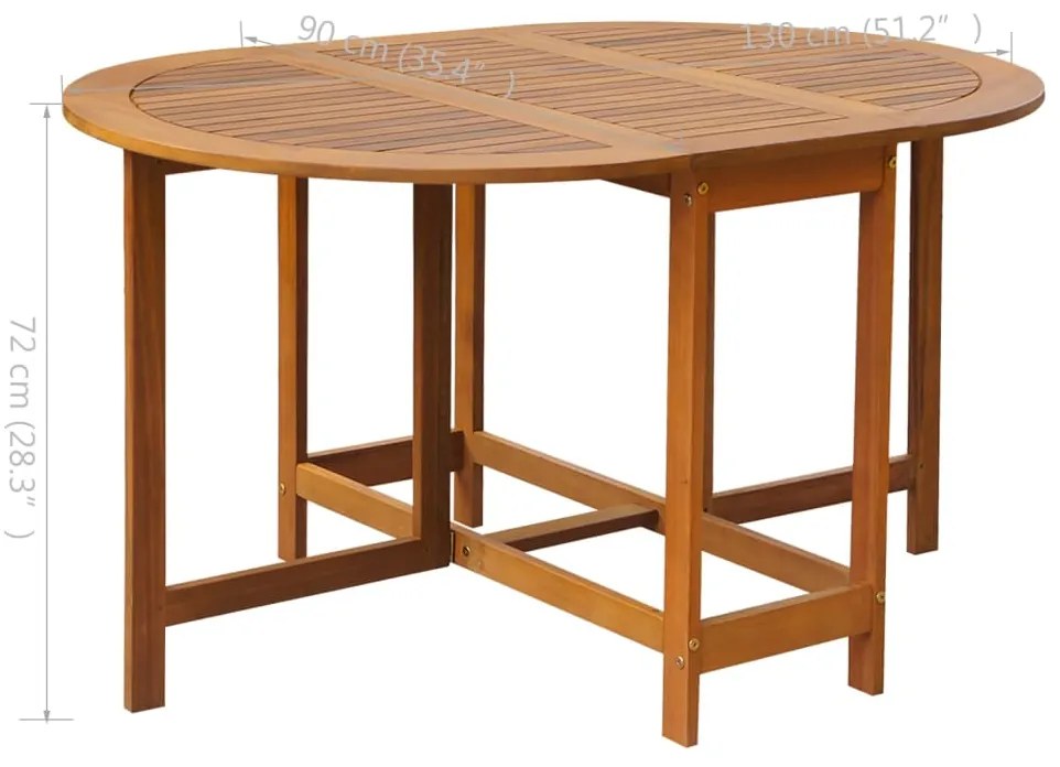 Conjunto de jantar dobrável p/ exterior 5 pcs acácia maciça