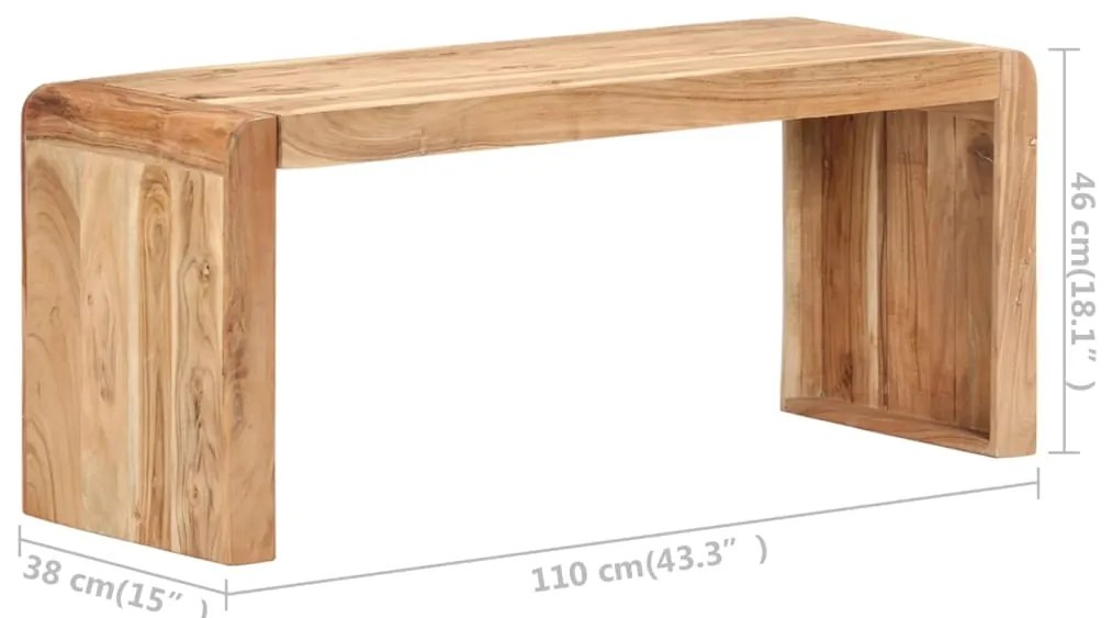 Banco 110x38x46 cm madeira de acácia maciça