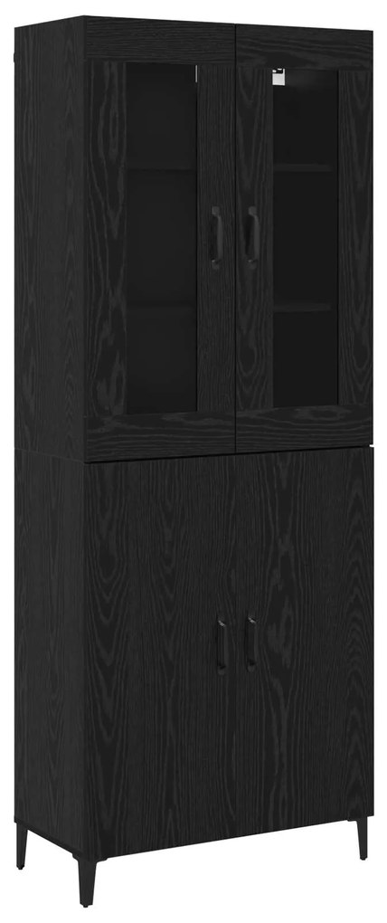 vidaXL Buffê 2 pcs Carvalho Preto Madeira processada