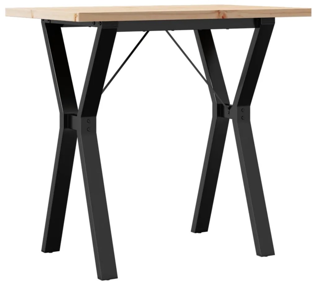 Mesa de jantar estrutura em Y 80x50x75,5 cm pinho/aço