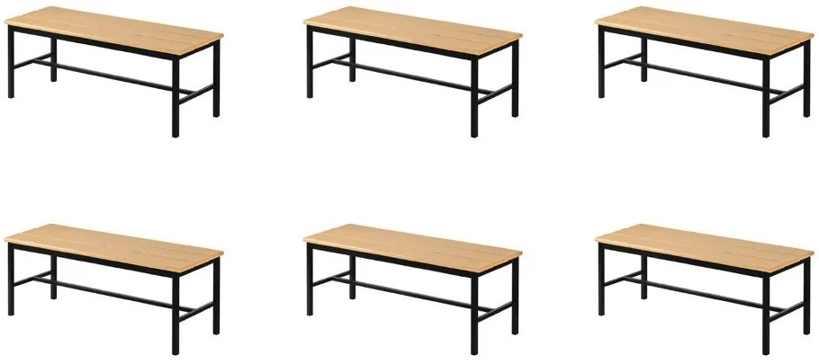 Pack 6 Bancos Corridos 1600x400x450mm - Riva