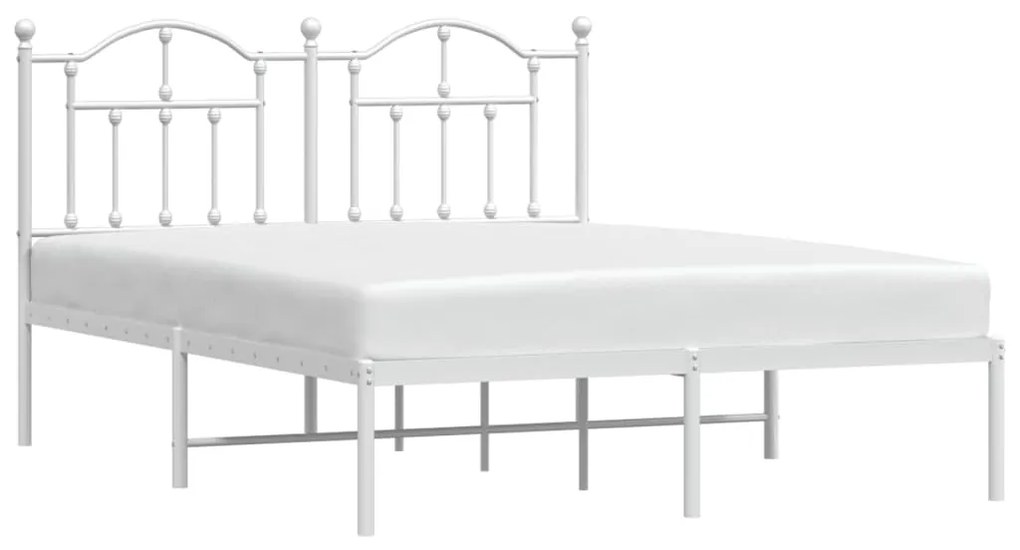 Estrutura de cama com cabeceira 150x200 cm metal branco