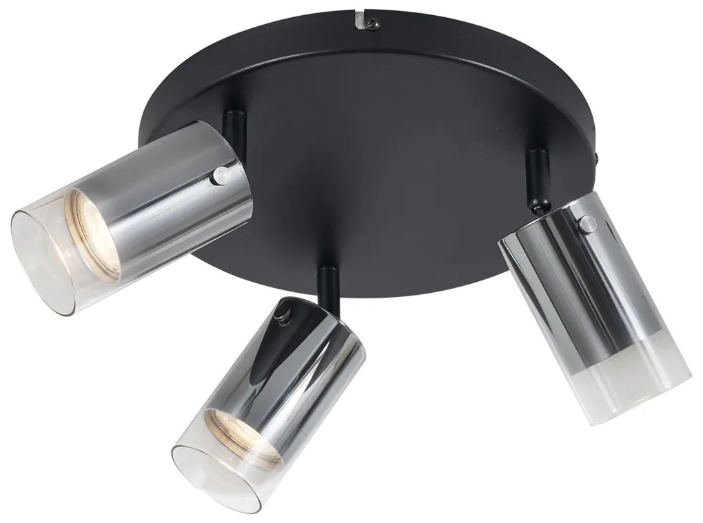 Foco de teto Gunmetal Redondo 3-Luzes Rotativo e Ajustável - Drain Moderno