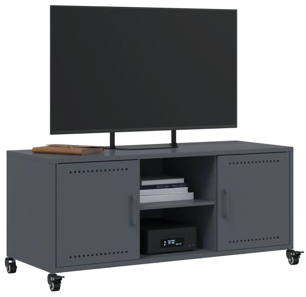 Móvel de TV 100,5x39x43,5 cm aço antracite