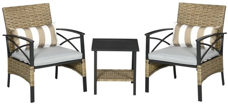 Conjunto Maximi de 2 Poltronas e 1 Mesa - Design Natura