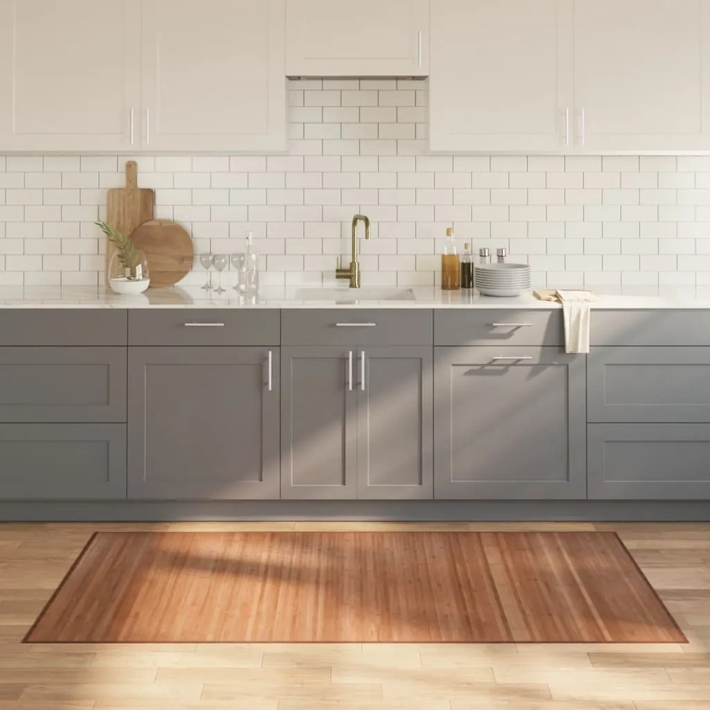 vidaXL Tapete retangular 100x200 cm bambu cor natural
