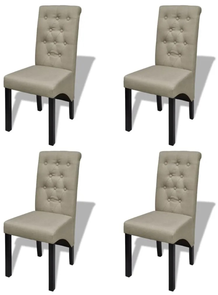 vidaXL Cadeiras de jantar 4 pcs tecido bege