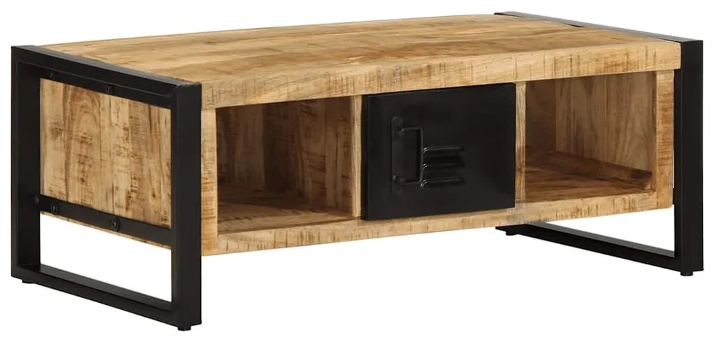 Mesa de centro 90x50x36 cm madeira de mangueira áspera maciça