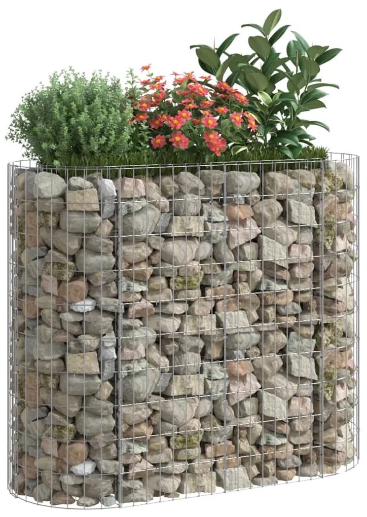 Canteiro elevado/cesto gabião 120x50x100 cm ferro galvanizado