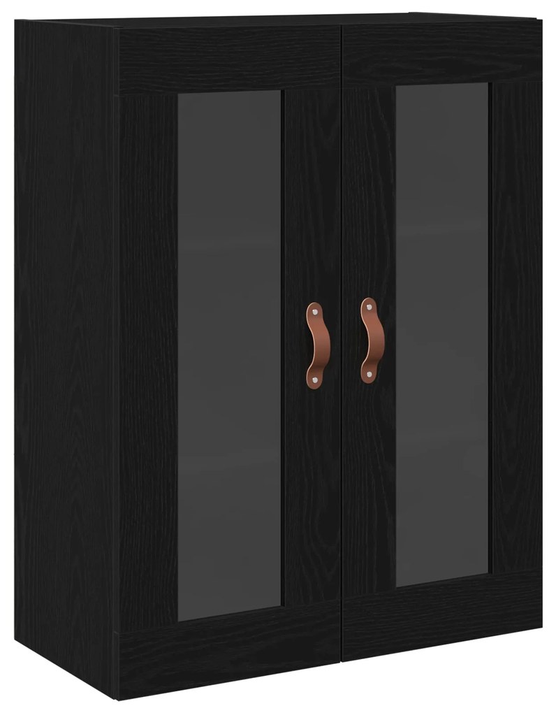 Armário de Parede da vidaXL com Portas de Vidro Madeira Carvalho Preto
